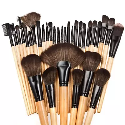 Bronson Professional Makeup Brush Set Of 32 Pcs With Faux Leather Case • $53.88
