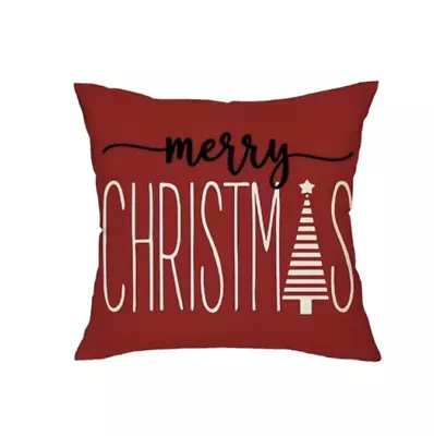 MERRY CHRISTMAS Tree Christmas Throw Pillow Cover Winter Holiday Home Decor • $12.26