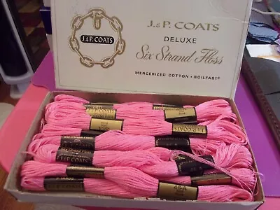 12 Sks J & P Coats  Embroidery Floss New  Six Strand  9yds ~mid Rose New • $5.99