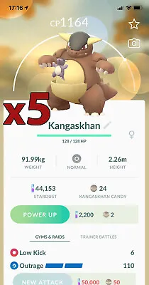 Pokemon TRADE - 5x Kangaskhan Trade !! Good Chance Of Lucky And Good IVs !! • $2.90