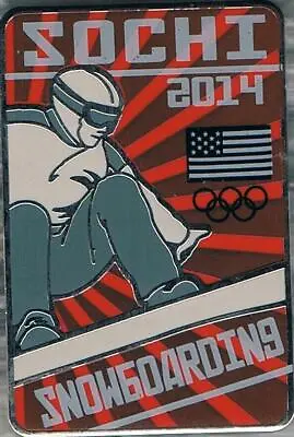 Unique 2014 Sochi Poster Style Snowboarding USA Olympic Team NOC Pin  • $9.95