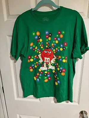 M&M's M&M Official  Candies  CANDY  TEE T SHIRT Mens Large  Green • $7.77