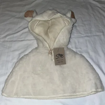 BNWT Wool Hooded Poncho Cape Ears Size 6-12 Months Baby Sheep By The Sea • £4.99