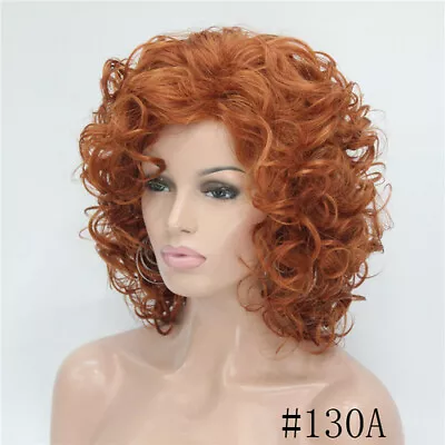 Women Short Wavy Curly Wig Ladies Hair Fluffy Wig Brown Blonde Cosplay Wigs • £17.99