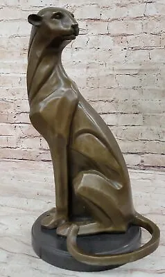 Modern Art Extra Large Mountain Lion Bronze Sculpture By Henry Moore Artwork • $599