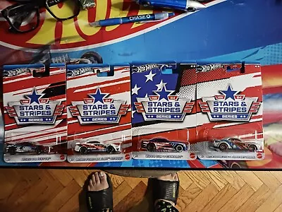 Hot Wheels 2024 Stars And Stripes Series Set. ChallengerCamaroMustangCorvette • $15.75