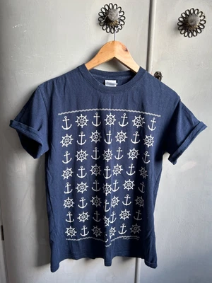 £2 • Buy Nautical Navy Tshirt Anchors Ships Wheel Shipster Size Small Fisherman
