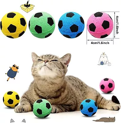 12/24PCS Foam Sponge Soccer Ball Cat Toy Interactive Cat Pet Play Kitten Toys • $12.99