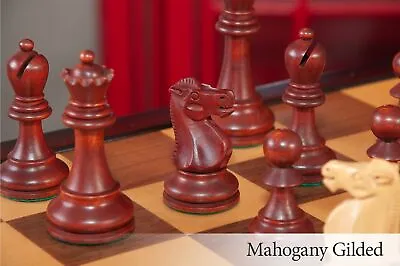 Reykjavik II Series Tournament Chess Set & Tiroir Combination - Mahogany Gilded • $379