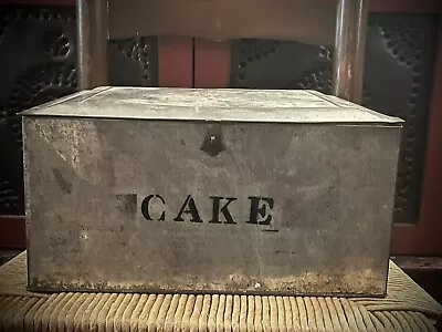 Antique Tin Metal Pantry Box CAKE Grubby Primitive Kitchenware Cake / Pie Safe • $106.25