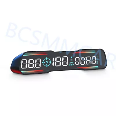 Digital Car HUD Speedometer Head Up Display MPH KMH Compass Overspeed Alarm ABS • $35