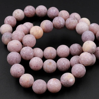 $9.99 • Buy Matte Natural Violet Purple Lepidolite 6mm 8mm 10mm Round Beads 15.5  Strand