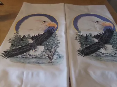 PAIR VINTAGE EAGLE By VALLIANT STANDARD PILLOWCASE  20  X 30  NEW W/TAG #6492 • $17.89