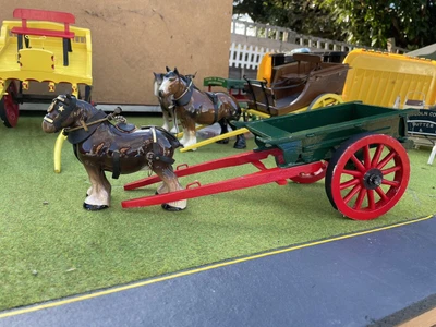 £20 • Buy Vintage Model Of Shire Horse And Cart Handmade Cart
