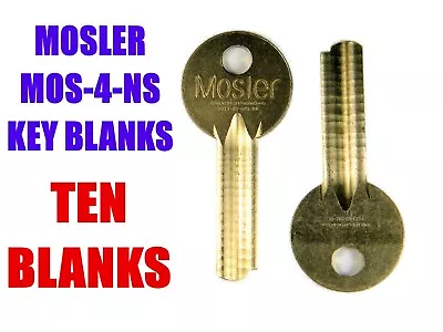 SAFE DEPOSIT BOX KEY BLANKS MOSLER MOS-4-NS (or YALE 884BR) - TEN OEM BLANKS • $9.50