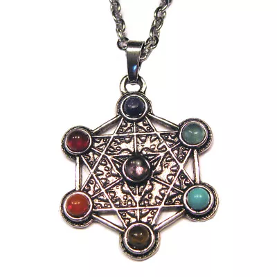$13.99 • Buy Metatron Sacred Geometry Pendant STAINLESS STEEL 18  Chain Link Necklace