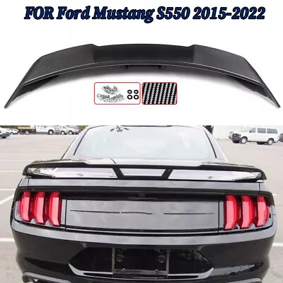 GT Style Rear Trunk Spoiler Wing Carbon Look For Ford Mustang S550 2015-2020 • $130.27