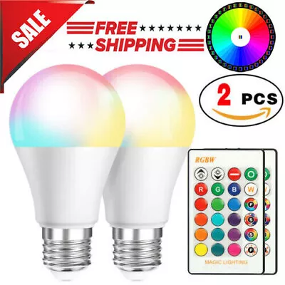 2 Pcs RGB RGBW LED Bulb Light 16 Color Changing E27 Lamp + IR Remote Controller • $7.25