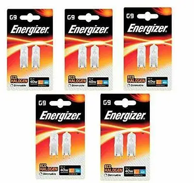 10 X G9 33w=40w Energizer Dimmable Energy Saving Halogen Bulbs Capsule Light UK • £7.75