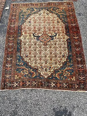 Antique Oriental Rug - 3x5 - Handmade Wool Beige Ted • $480