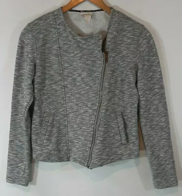 Matilda Jane Womens Jacket Medium Sweatshirt Gray Afternoon Drive Moto Space Dye • $17.97