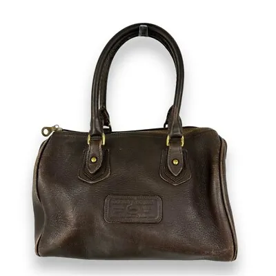 Dooney & Bourke Vintage Dark Brown Leather Barrel Satchel Bag • $45