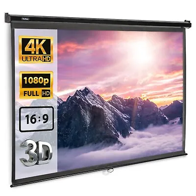 VonHaus - 100 Inch Projector Screen Pull Down | Wall Mounted Home Cinema Screen • £79.99