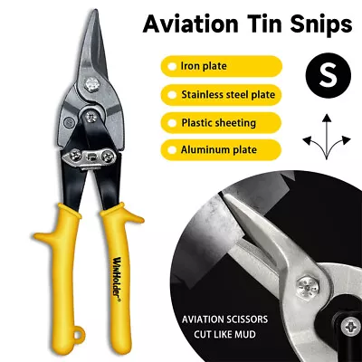 Professional Aviation Tin Snips Straight Cut Sheet Copper Metal Cutter Scissors • $11.99
