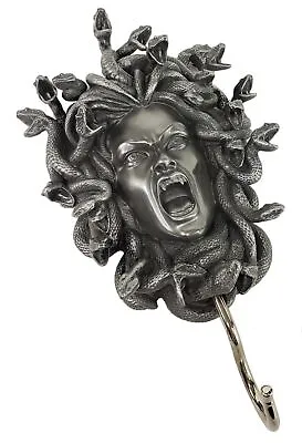 8  Medusa Head Of Snakes Gothic Wall Plaque With Hook Hanger Pewter Color Statue • $56.25