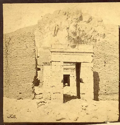 Stereoview - Temple Near Dayr-El- Medineh - Thebes - EGYPT By Francis Frith • $6.22