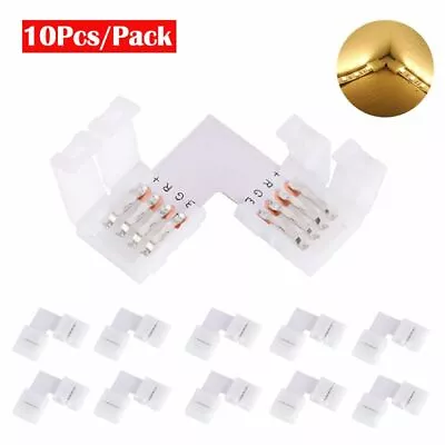 10mm L-Shape 4pin Corner Connector Adapter For 5050/3528 RGB LED Strip Light USA • $6.43