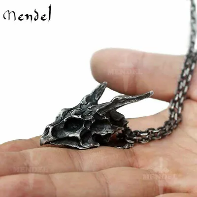 MENDEL Mens Cool Stainless Steel Dragon Skull Pendant Necklace For Men Vintage • $14.99