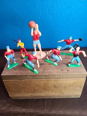 Seven (7) Vintage Miniature Plastic Baseball Basketball Action Figures Sports ° • $16.50
