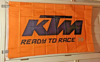 KTM Motorcycle Logo Flag Banner 3x5 Ft Mancave Garage Flag MX/SX • $13