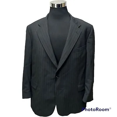 VTG Givenchy Monsieur Mens 48 50 Sport Suit Coat Grey Pintstripe Super 100s Wool • $37.99
