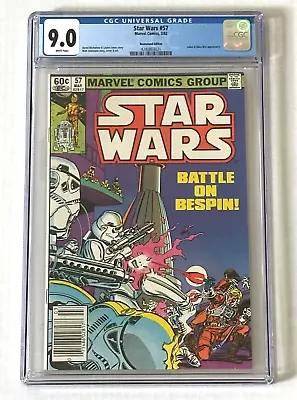 Star Wars #57 CGC 9.0 Luke Skywalker Bronze Age Marvel Graded Comic 1982 • $110