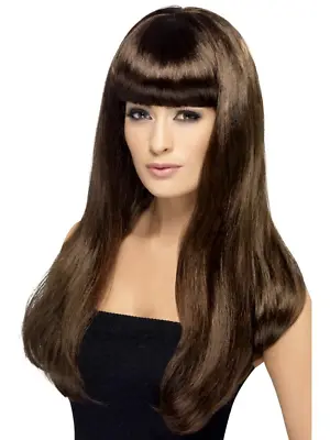 Babelicious Wig Brown Long Straight With Fringe • £7.99