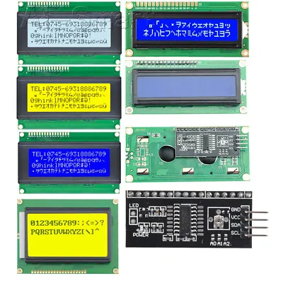 LCD 20x4 LCD1602/2004A I2C YELLOW/BLUE Display Module LED Backlight 5V Board New • £1.19