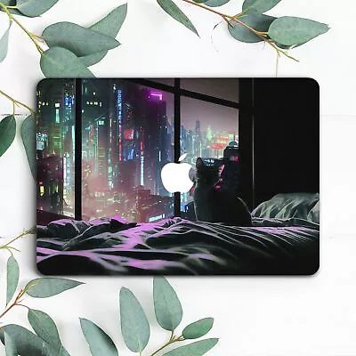 Cute Cat Night City View Cyberpunk Hard Case For Macbook Pro 13 14 15 16 Air 13 • $27.74