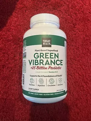 Vibrant Health Green Vibrance 240 VegiCaps Gluten-Free V 19.1 Exp 9/25 • $39.95