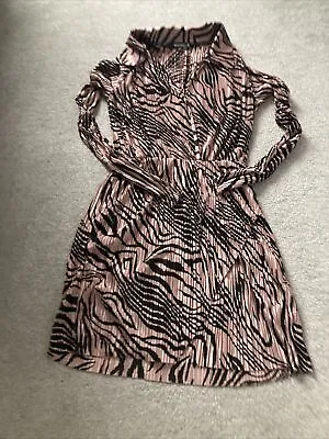 Pink Crinkle Shirt Dress Missguided Size 12 • £7.99