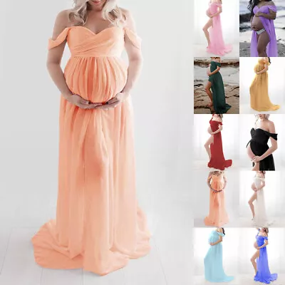 Pregnant Womens Photo Shoot Maxi Dress Ladies Maternity Photography Gown Outfits • $34.99