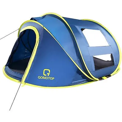 Instant 4-Person Pop-Up Tent With 4 Ventilated Mesh Windows And 2 Doors • $79.99