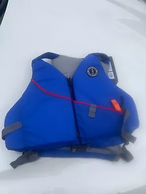 New W/ Tags MTI MUSTANG SURVIVAL Life Jacket Grey / Blue Adult M / L • $49.99