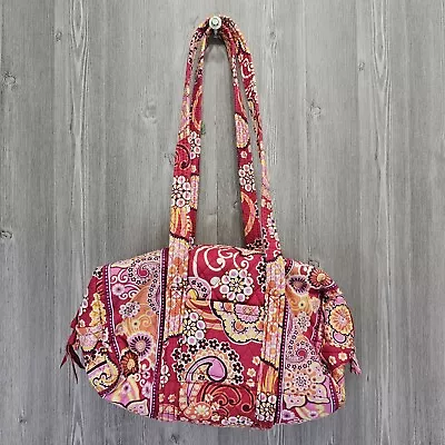 Vera Bradley Pink Paisley Shoulder Bag Purse Retired Raspberry Fizz Pink Tote • $14.99