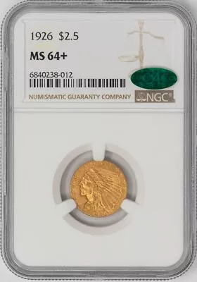 1926 $2 1/2 Gold Indian $2.5 MS64+ NGC ~ CAC 946733-13 • $1250