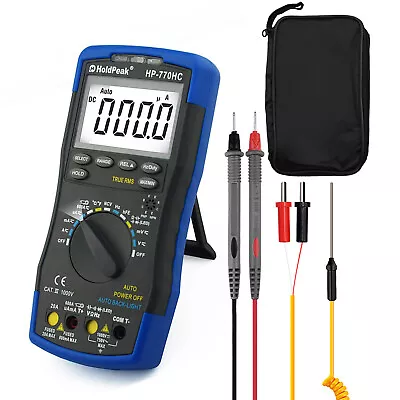 Digital Multimeter ACDC True RMS NCV Resistance Capacitor Diode Continuity 770HC • $30.98