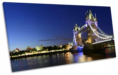 River Thames London City Skyline Picture PANORAMIC CANVAS WALL ART Print • £39.99