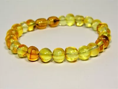 Baltic Amber Bracelet Yellow Women's Natural Honey Transparent Gemstone 011R-5 • $7.49