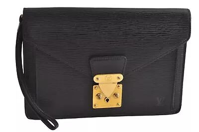 Authentic Louis Vuitton Epi Sellier Dragonne Clutch Bag Black M52612 LV 8767I • £276.64